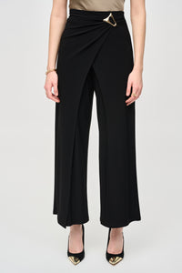 Joseph Ribkoff Foldover Pant with Gold Buckle Feature in Black - Sizes: 10  12    16  18