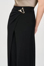 Load image into Gallery viewer, Joseph Ribkoff Foldover Pant with Gold Buckle Feature in Black - Sizes: 10  12    16  18