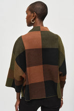 Load image into Gallery viewer, Joseph Ribkoff   Cinnamon/Olive Check Knit Top   -   Size:  L