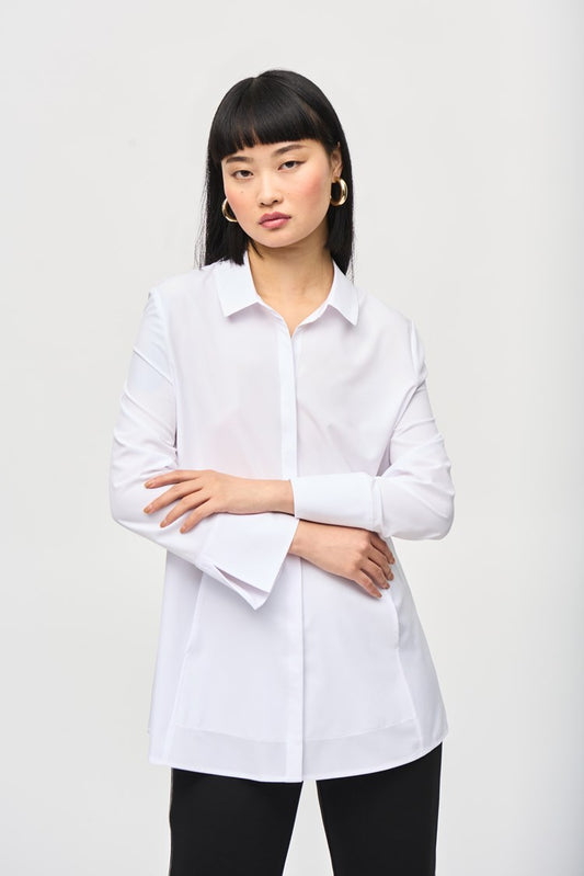 SALE Joseph Ribkoff    White Shirt Panelled Shirt    -  Sizes:   XS   S