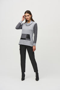 Joseph Ribkoff    Sweater Knit Houndstooth Tunic   -   Size:  10