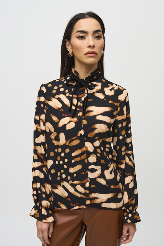 SALE  Joseph Ribkoff    Georgette Animal Print  Blouse   -    Sizes:  8 10