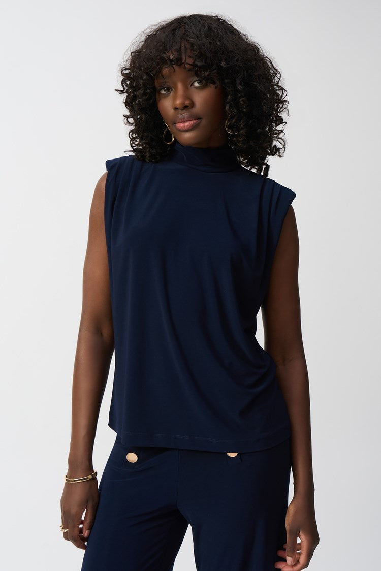 Joseph Ribkoff Jersey Boxy Sleeveless Top - Midnight Blue - Sizes: 8 12 14