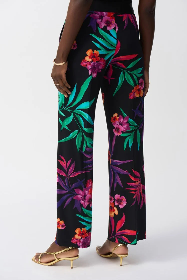 Joseph Ribkoff Tropical Print Wide-Leg Pants - Sizes: 10 12 14 16 18