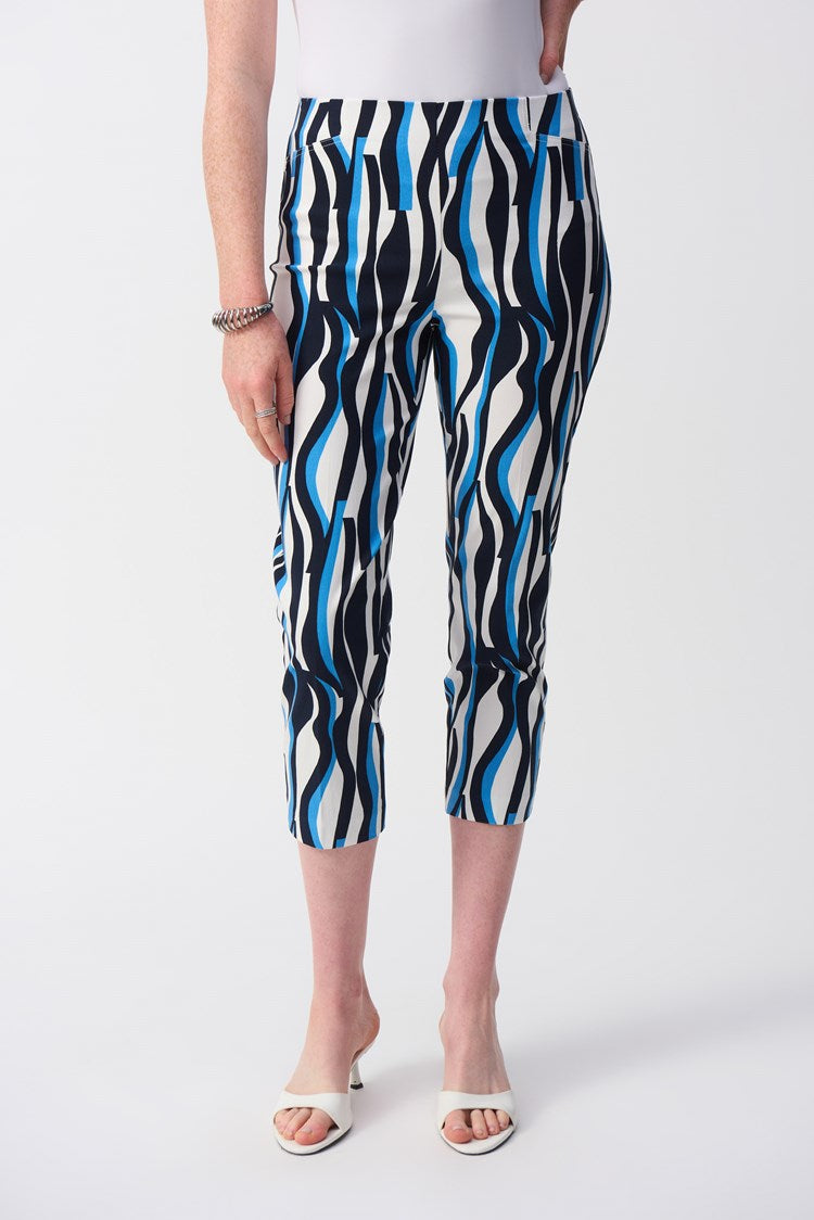 Joseph Ribkoff Millennium Geometric Print Crop Pants - Sizes: 12 14