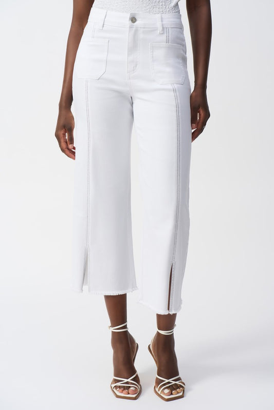 Joseph Ribkoff Culotte Jeans With Embellished Front Seam - Sizes: 12 14