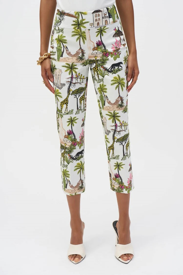 Joseph Ribkoff     African Animal Print Millenial Crop Pants   -   Sizes: 8  12 14