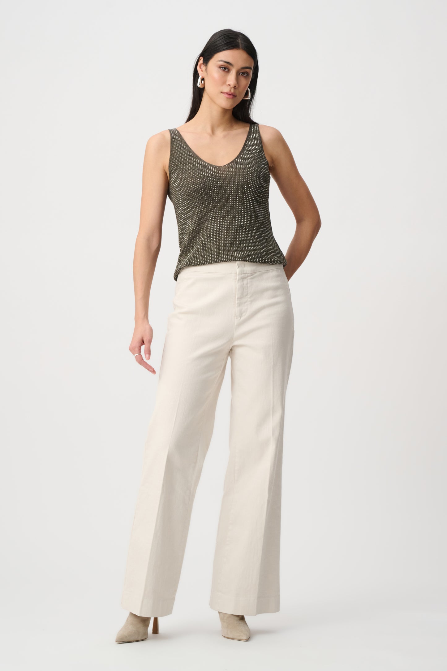 Joseph Ribkoff Camisole with Rhinestones - Avocado - Sizes: XS S M L