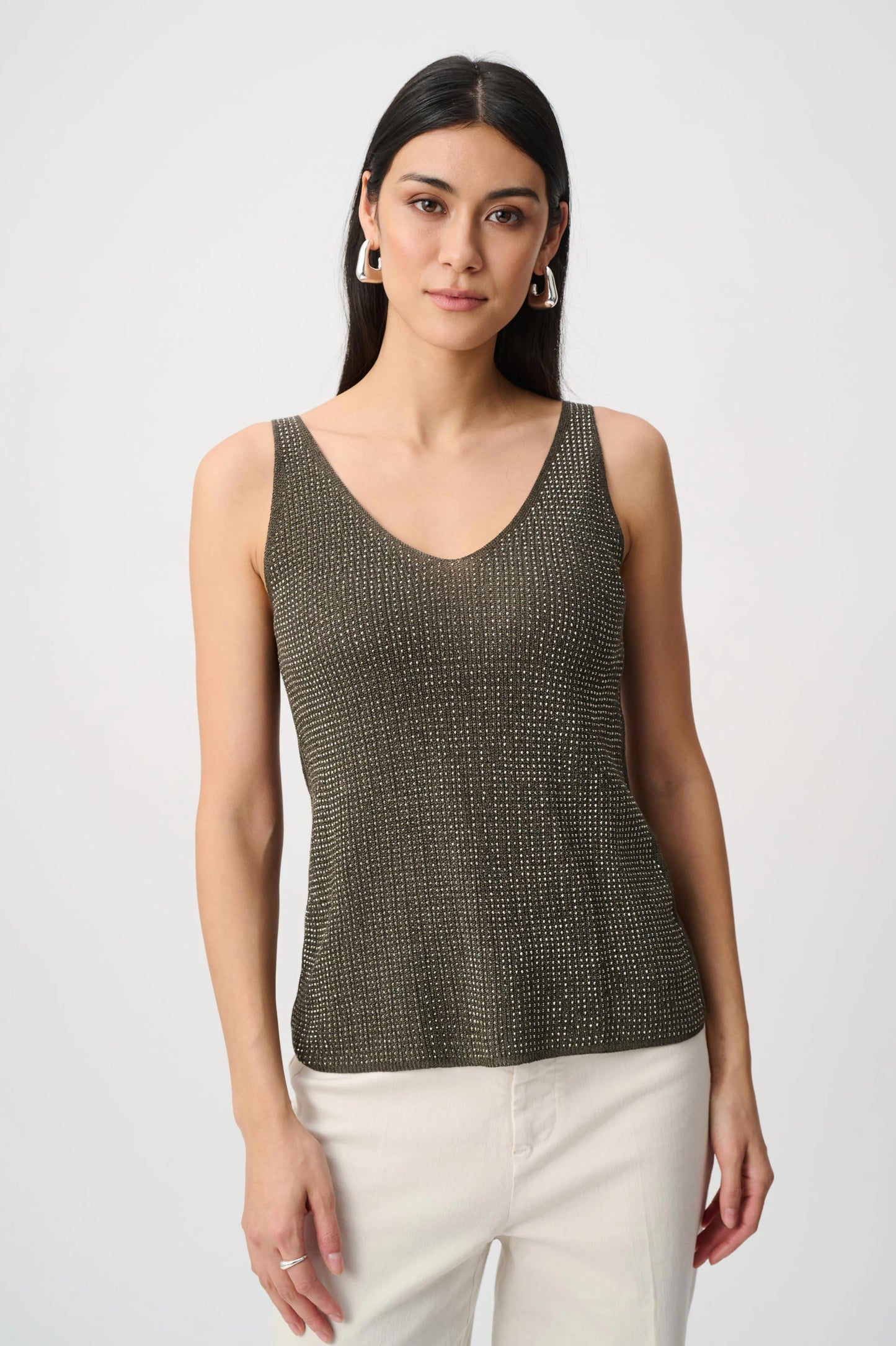 Joseph Ribkoff Camisole with Rhinestones - Avocado - Sizes: XS S M L