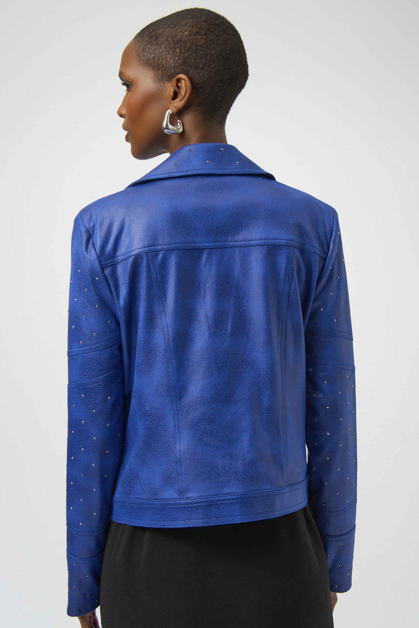 Joseph Ribkoff Foiled Faux Suede Fitted Jacket with Rhinestones - Sizes: M XL