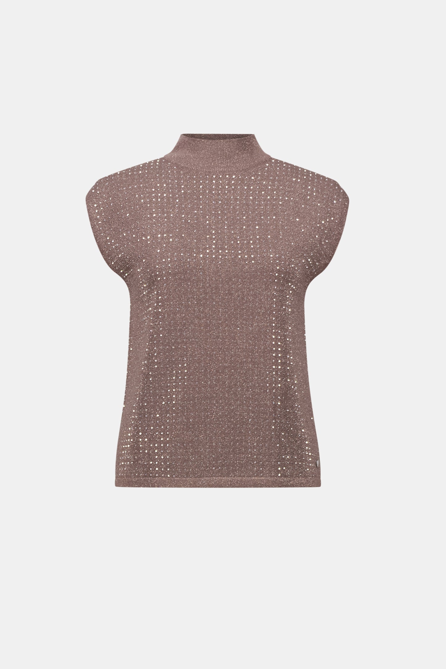Joseph Ribkoff Knit Top With Sparkle Detail - Mink/Gold - Sizes: XS S