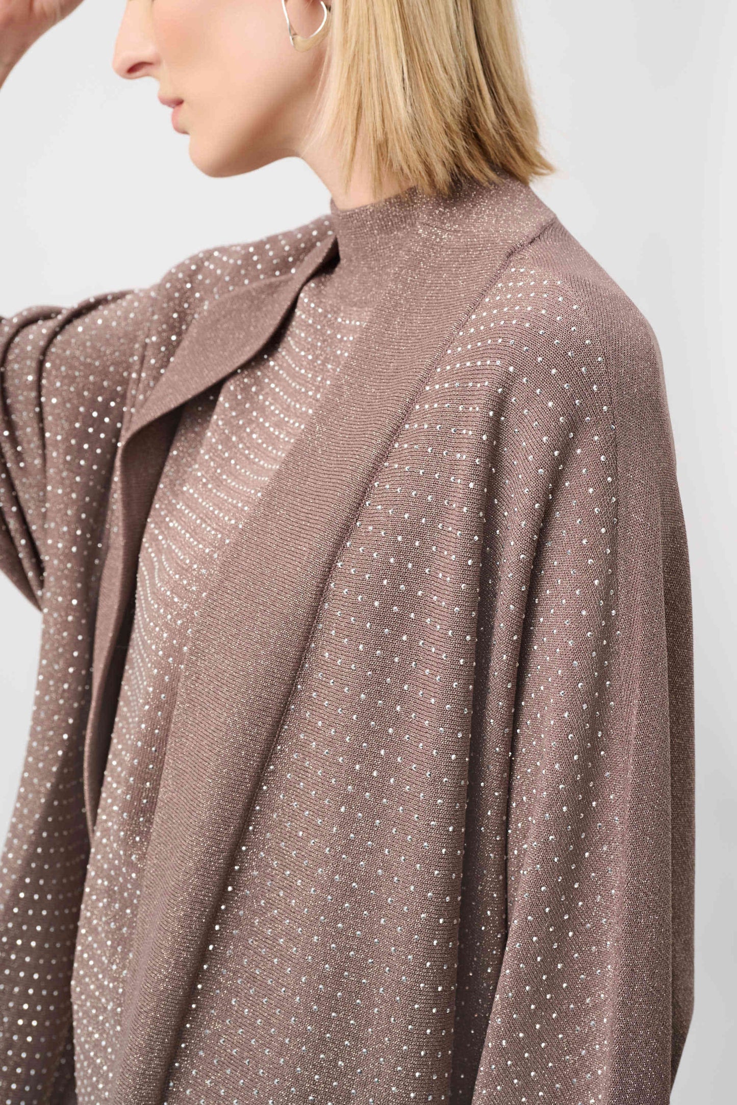 Joseph Ribkoff Sparkle Knit Cover Up - Mink/Gold - Sizes: XS/S  M/L