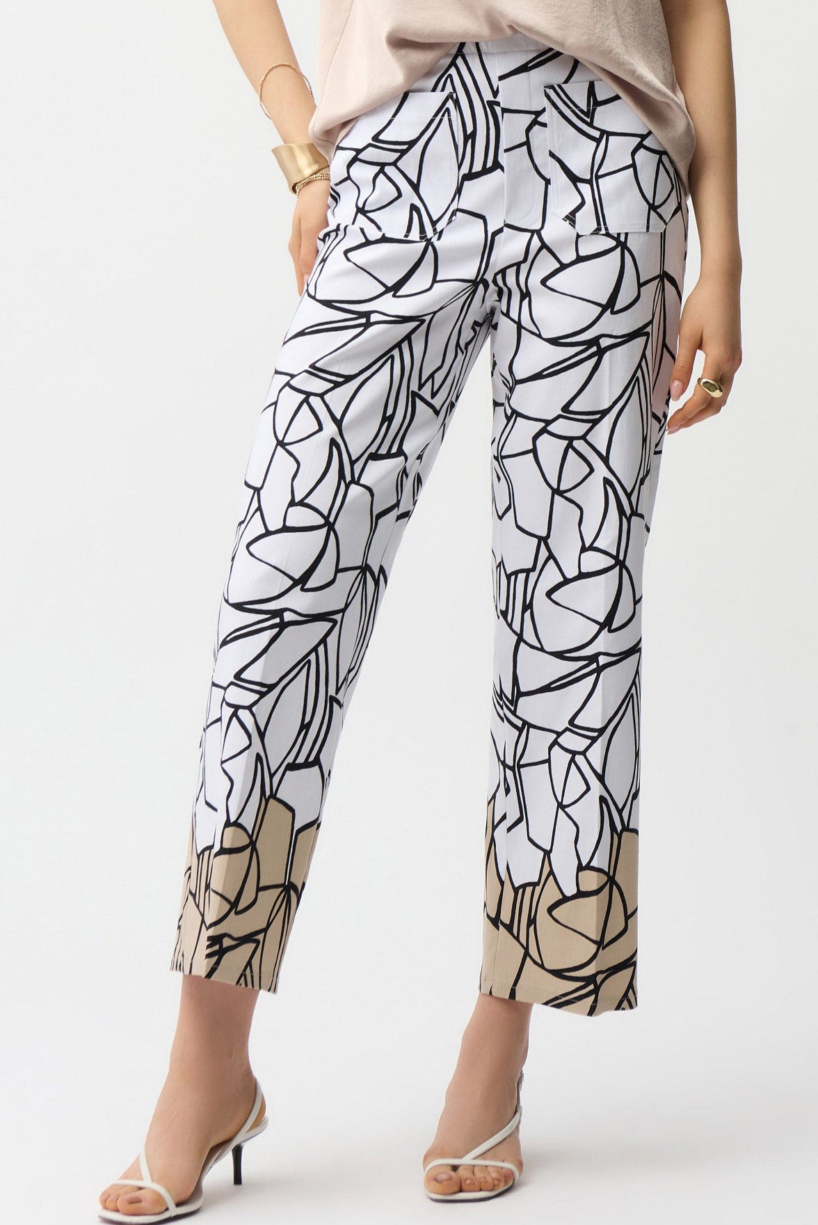 Joseph Ribkoff    Black/White Abstract Print Pant   -   Sizes:  12 14