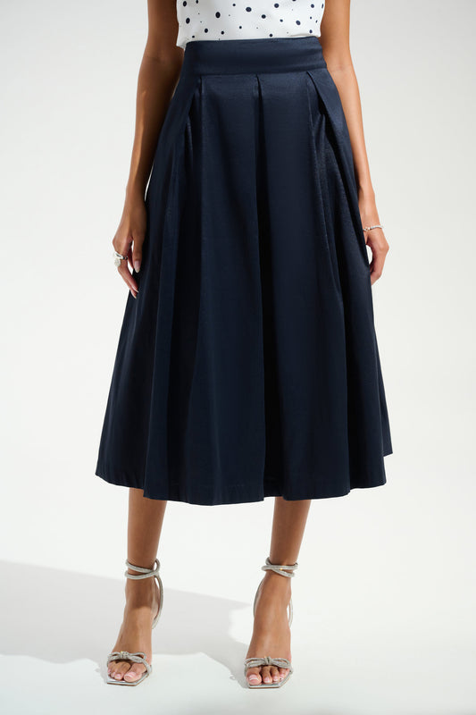 Joseph Ribkoff Stretch Taffeta Flared Skirt - Midnight - Sizes: 8  14
