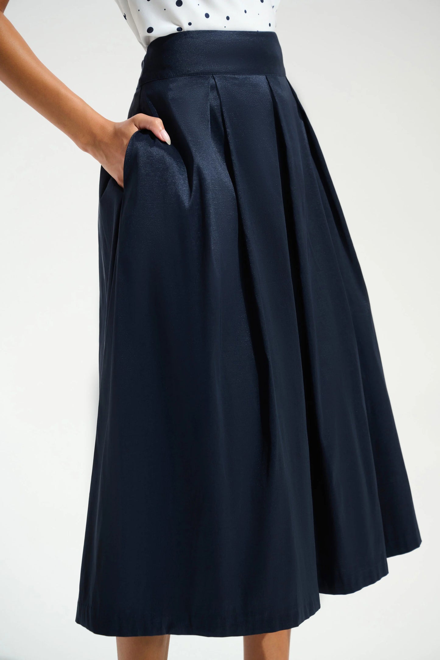 Joseph Ribkoff Stretch Taffeta Flared Skirt - Midnight - Sizes: 8 12 14
