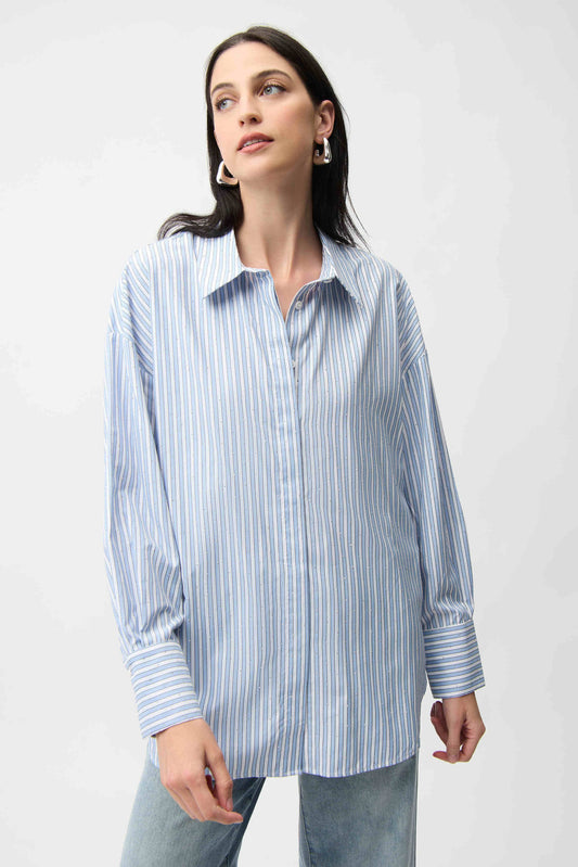 SALE   Joseph Ribkoff     Stripe Oversize Shirt  -  Size: XL