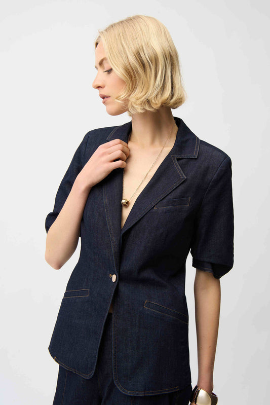 Joseph Ribkoff Denim Fitted Blazer - Sizes: S M