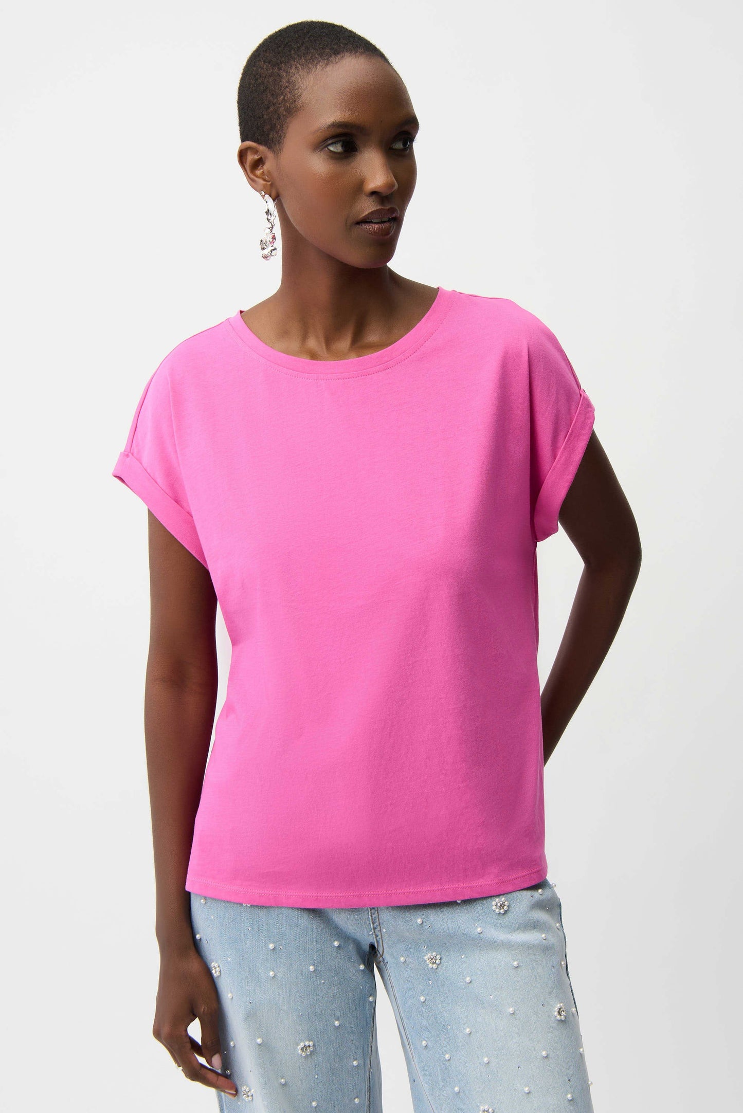 SALE  Joseph Ribkoff    Cotton Box Tee-Shirt   -   Pink Sherbet   -   Sizes:  L