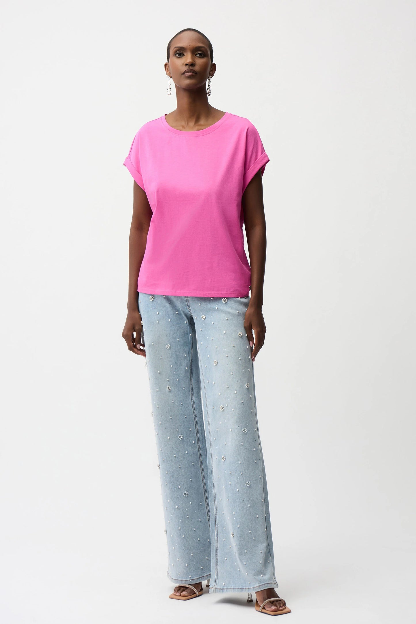 SALE  Joseph Ribkoff    Cotton Box Tee-Shirt   -   Pink Sherbet   -   Sizes:  L