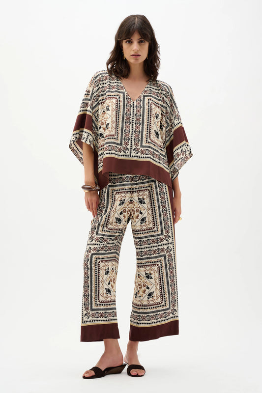 Joseph Ribkoff Scarf Print Wide-Leg Pull-On Pants - Sizes: S M
