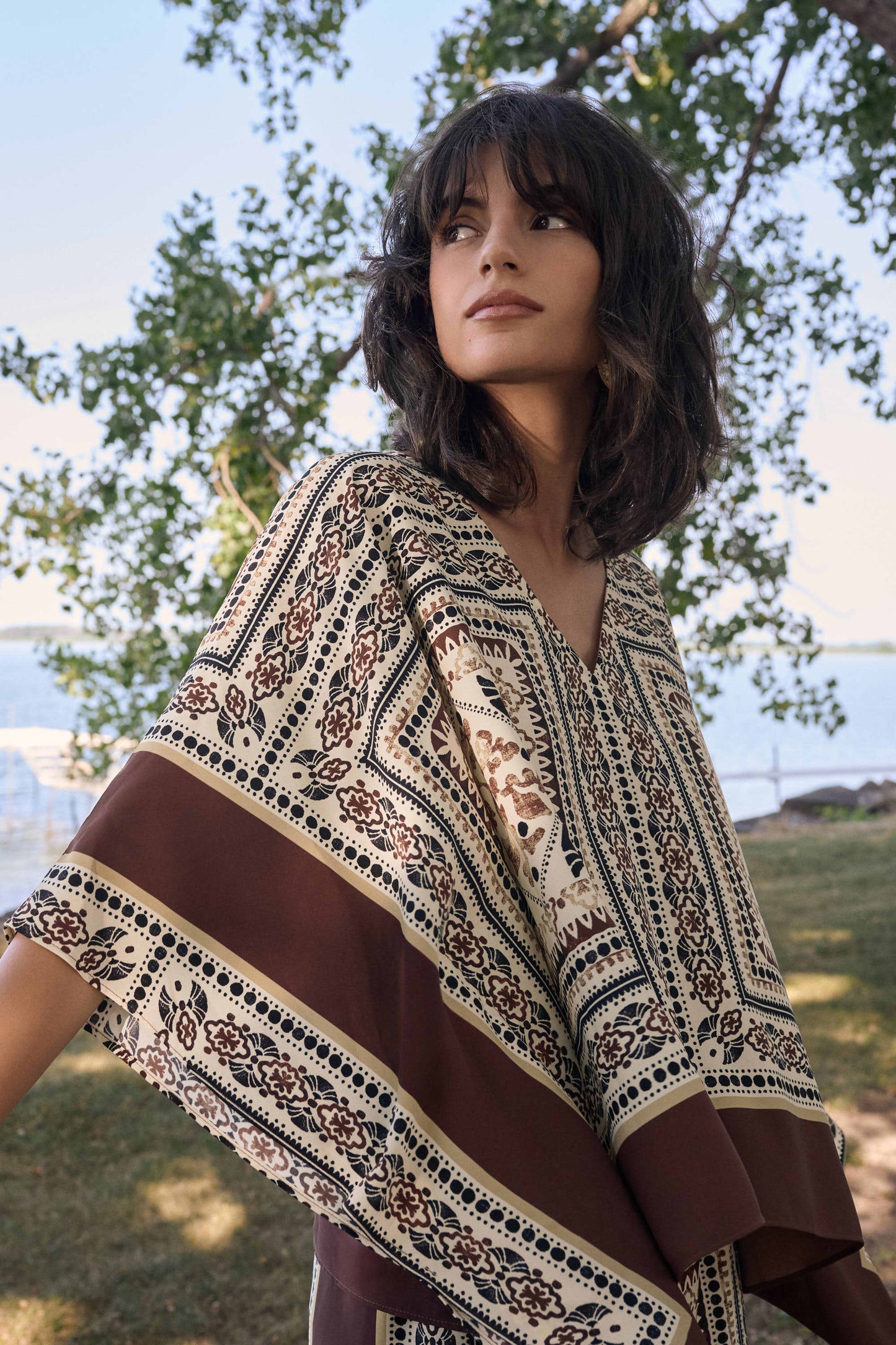 Joseph Ribkoff Georgette Printed Poncho Top - Sizes: S M