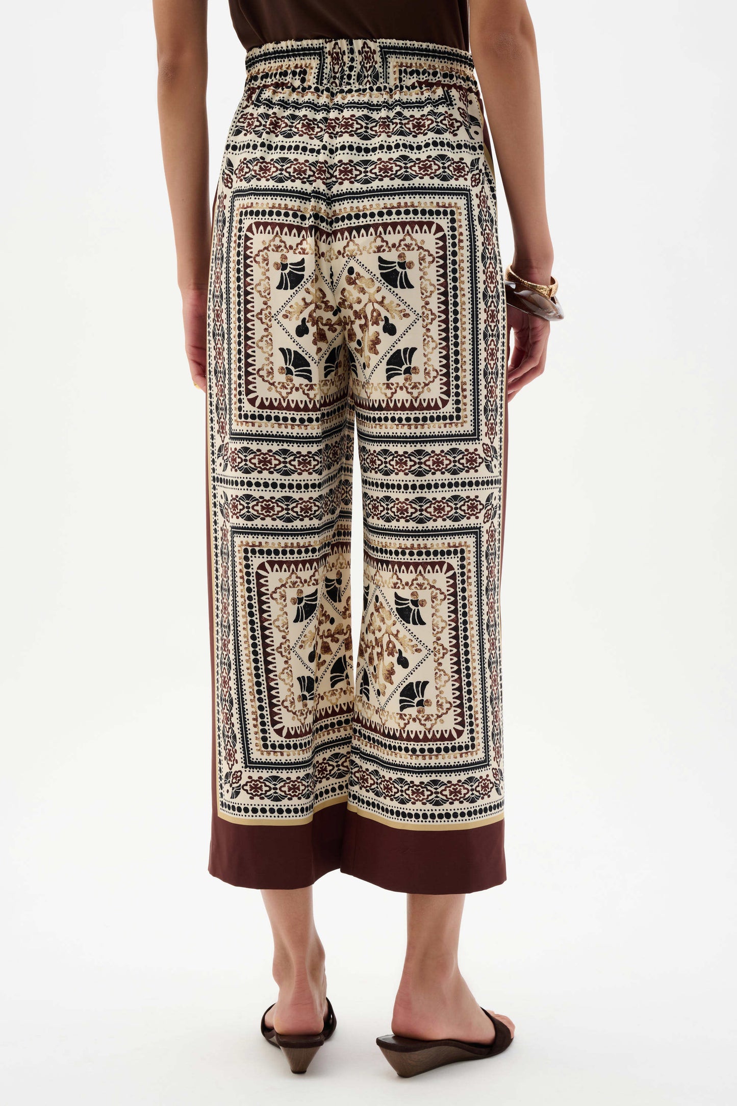Joseph Ribkoff Scarf Print Wide-Leg Pull-On Pants - Sizes: S M