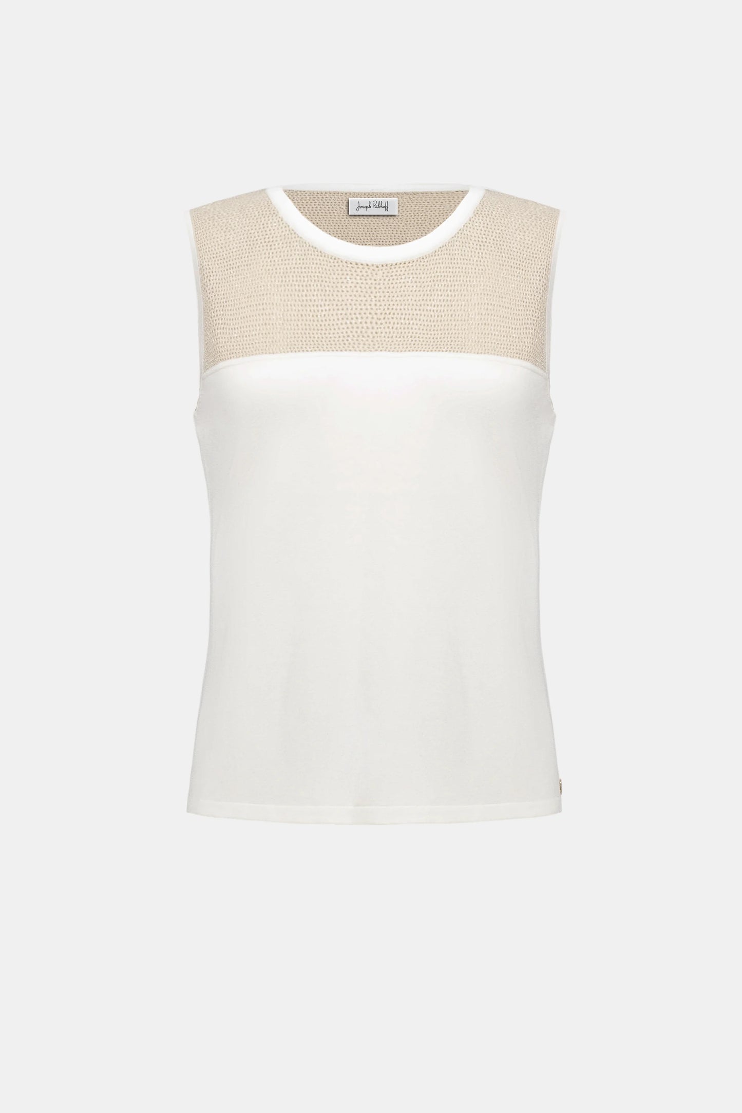 Joseph Ribkoff Sport Soft Knit Cami With Mesh Yoke - Vanilla/Gold - Sizes: XS S