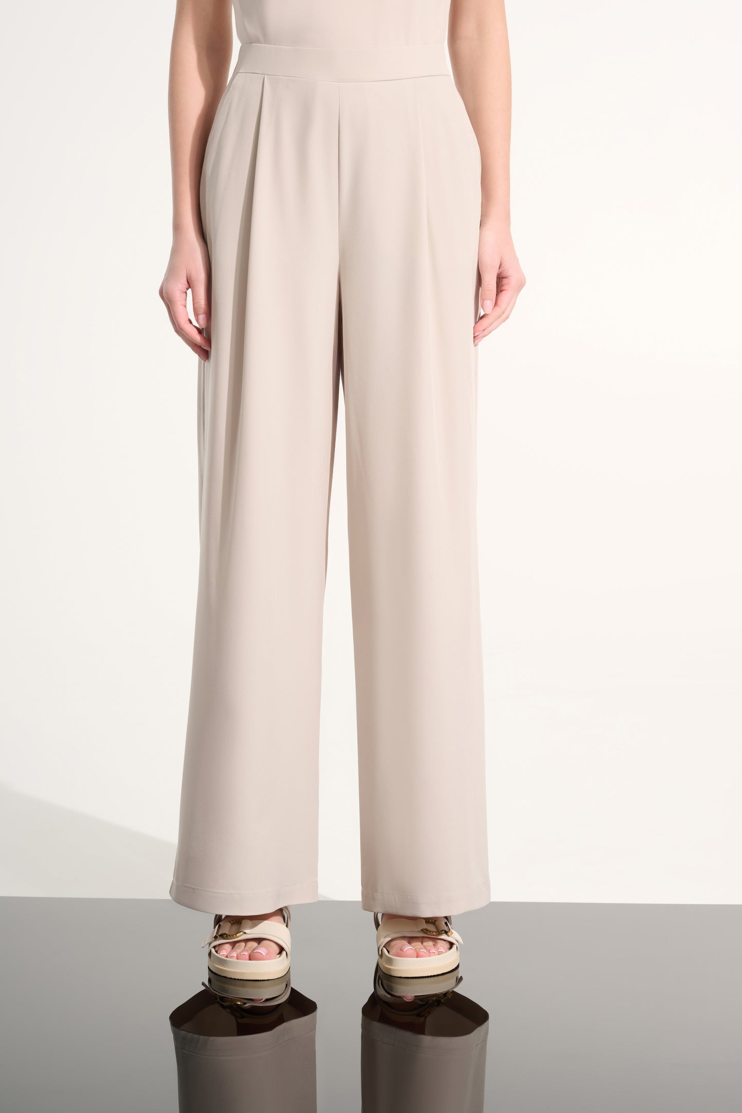 Joseph Ribkoff Sport Pull-On Wide Leg Pants - Moonstone - Sizes: S  L XL