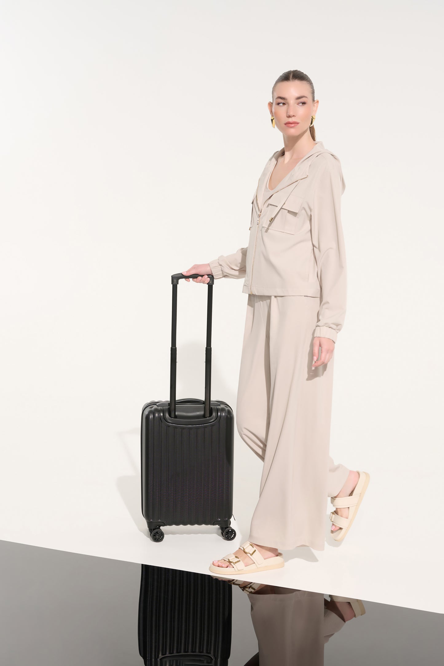 Joseph Ribkoff Sport Pull-On Wide Leg Pants - Moonstone - Sizes: S  L XL