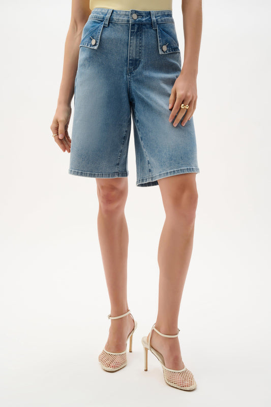 Joseph Ribkoff  Repreve Denim Straight Jean Shorts - Sizes: 8 10 12 14 16