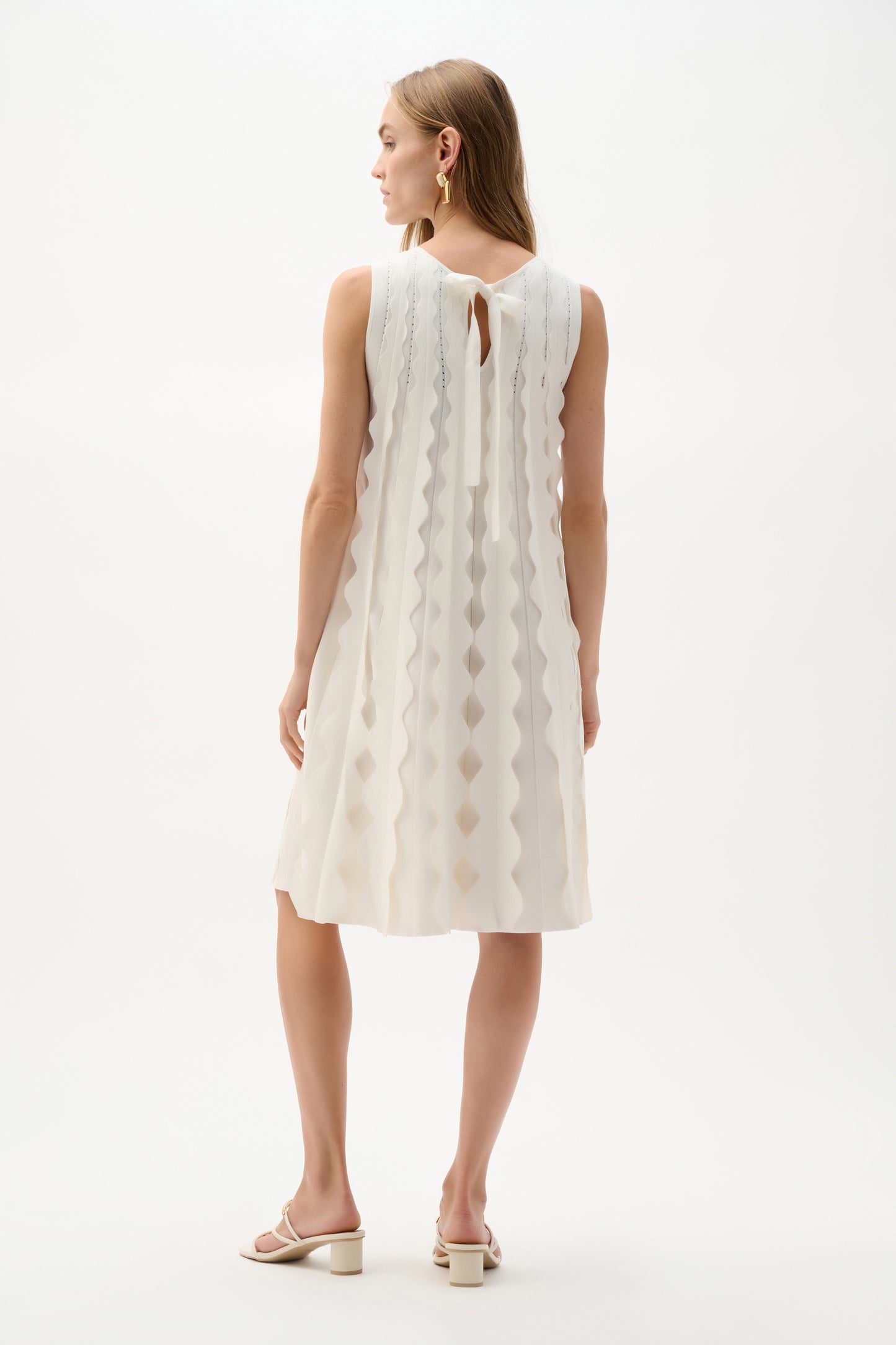 SALE   Joseph Ribkoff Knit Sleeveless A-Line Dress - Vanilla - Sizes: S