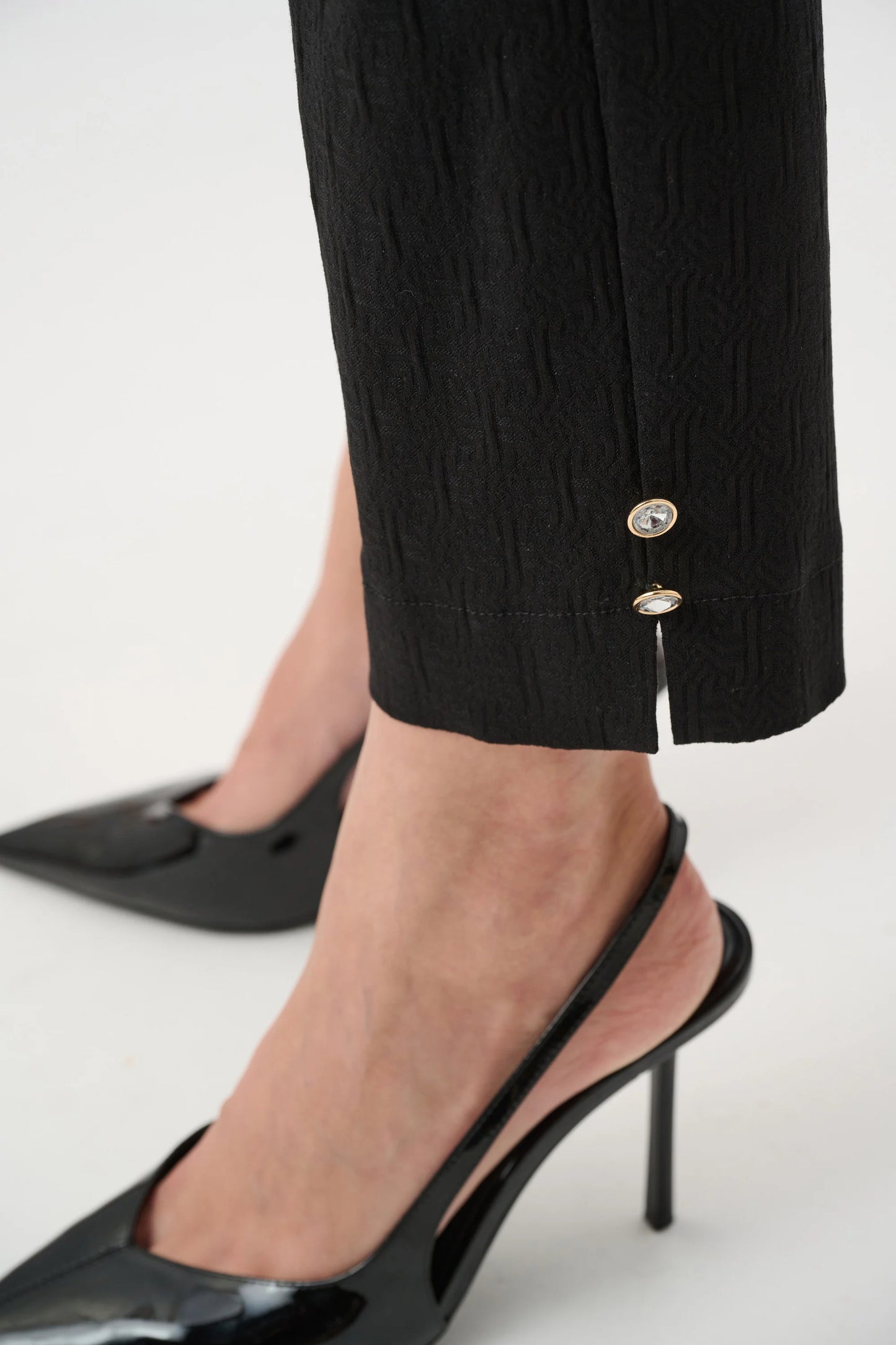 Joseph Ribkoff Jacquard Pants - Black - 8 10 12 14 16
