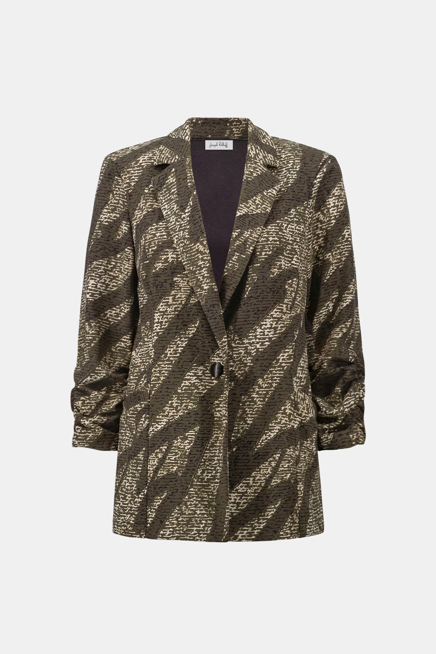 Joseph Ribkoff Abstract Print Straight Blazer - Avocado Multi - Sizes: 10 14 16