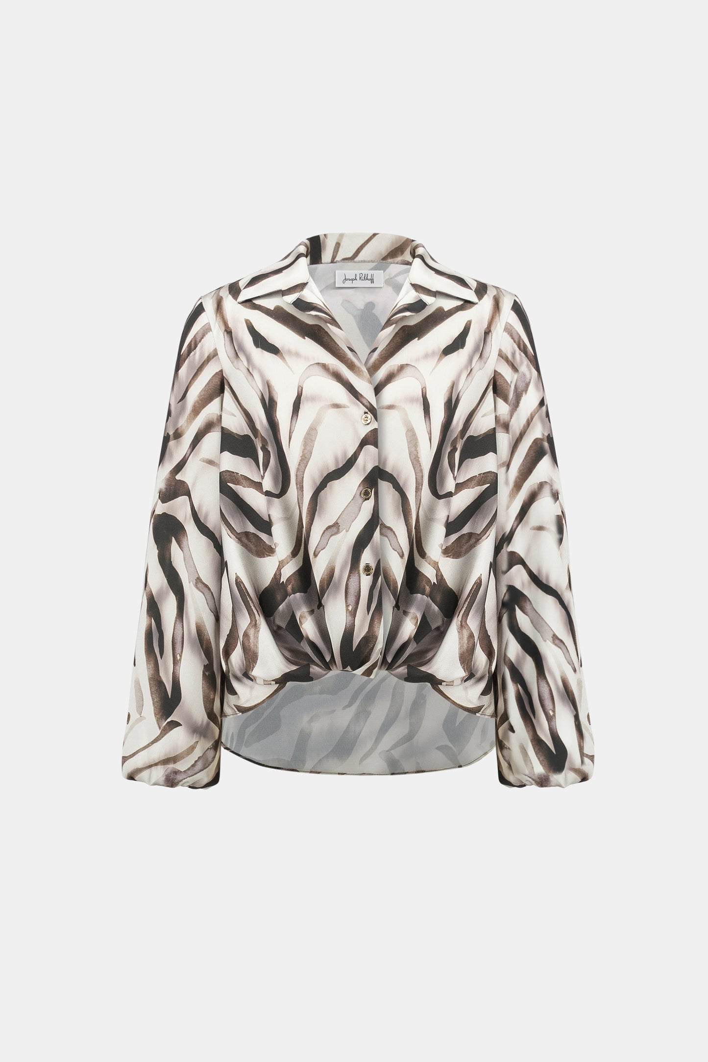 Joseph Ribkoff Satin Animal Print Draped Top -Sizes: 10 12 14 16