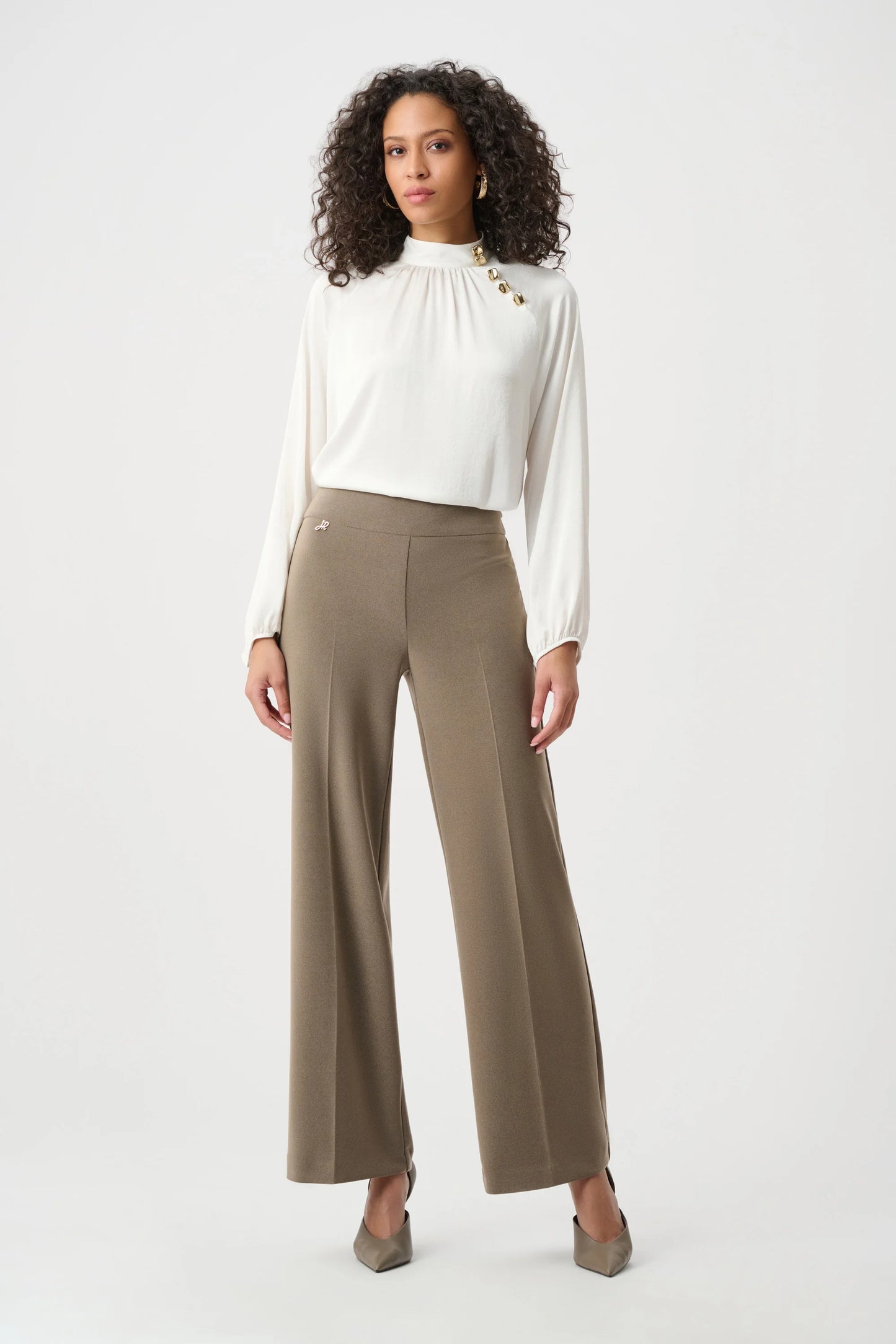 Joseph Ribkoff Jersey Wide Leg Pants - Mocha - Sizes:  14 16