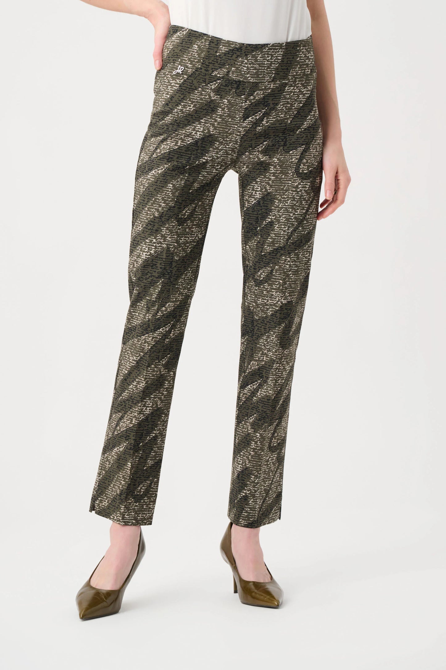 Joseph Ribkoff Abstract Print Pull-On Pants -Avocado Multi - Sizes: 10 12 14