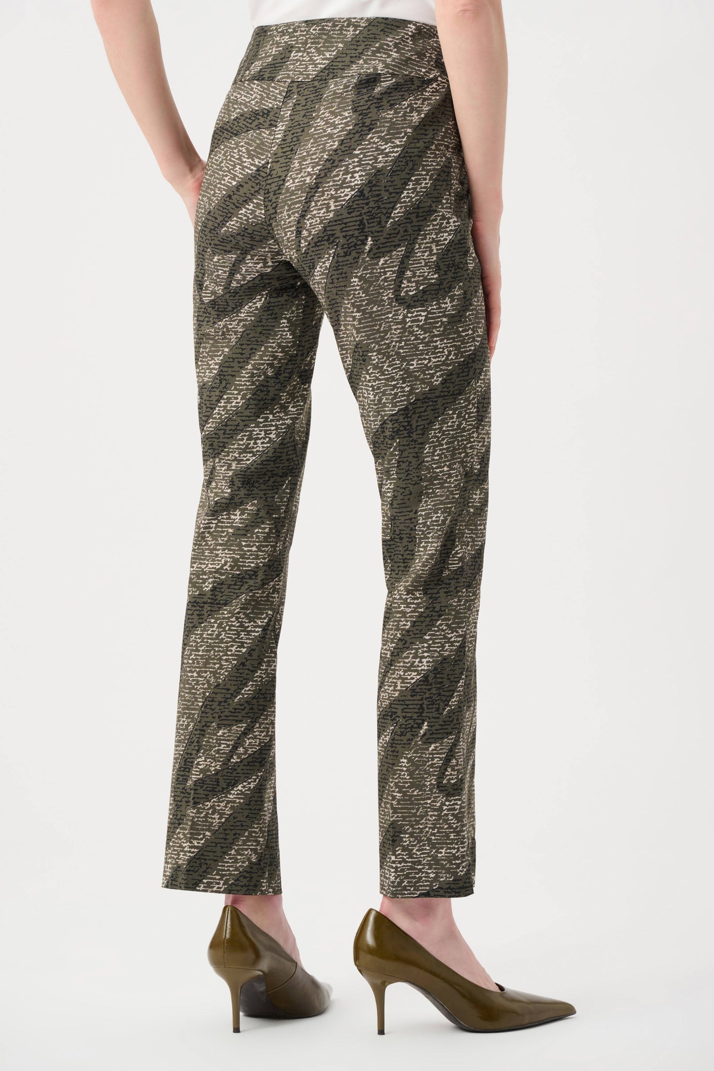 Joseph Ribkoff Abstract Print Pull-On Pants -Avocado Multi - Sizes: 10 12 14