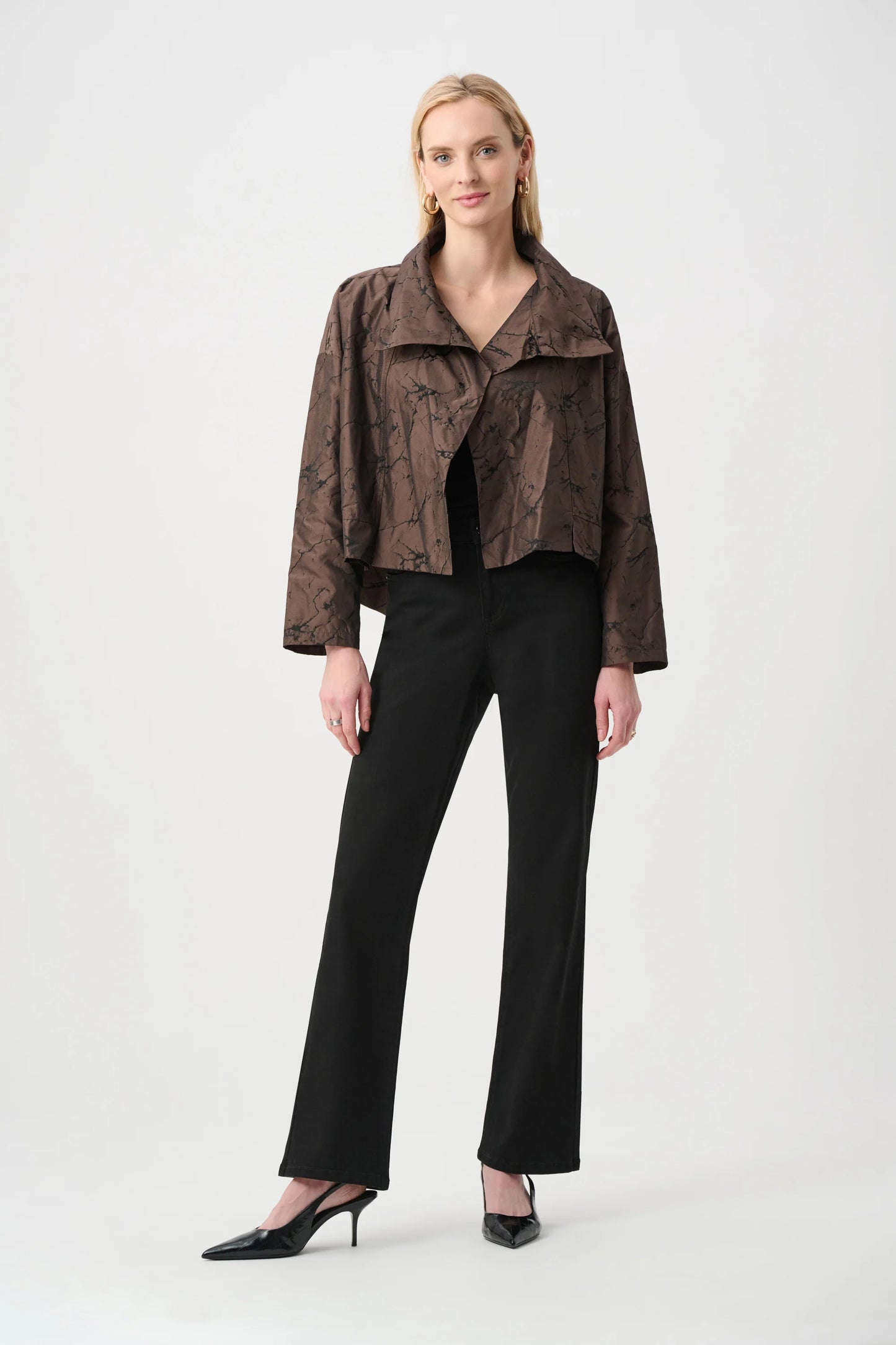 Joseph Ribkoff Crackle effect Jacket - Brown/Black - 8 10 12  14