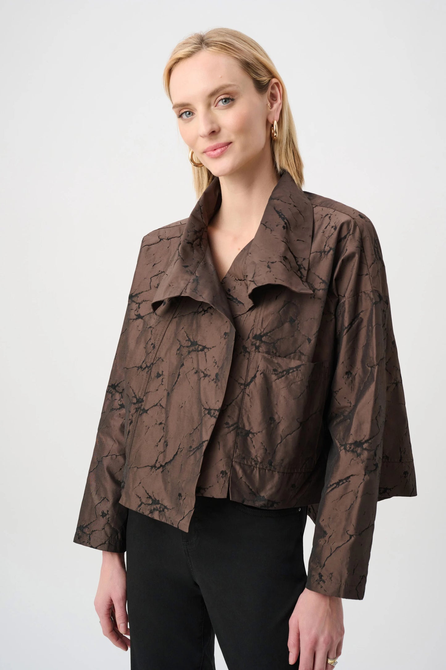 Joseph Ribkoff Crackle effect Jacket - Brown/Black - 8 10 12  14