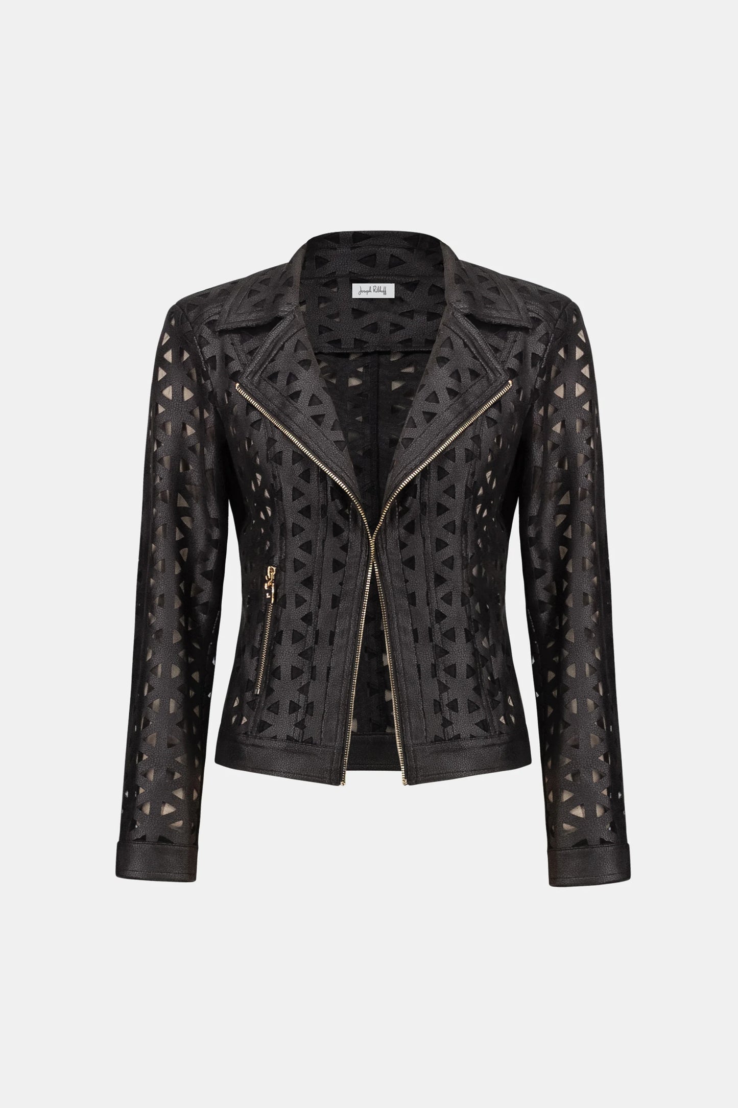 Joseph Ribkoff Faux Suede And Mesh Jacket -  Black - Sizes: S
