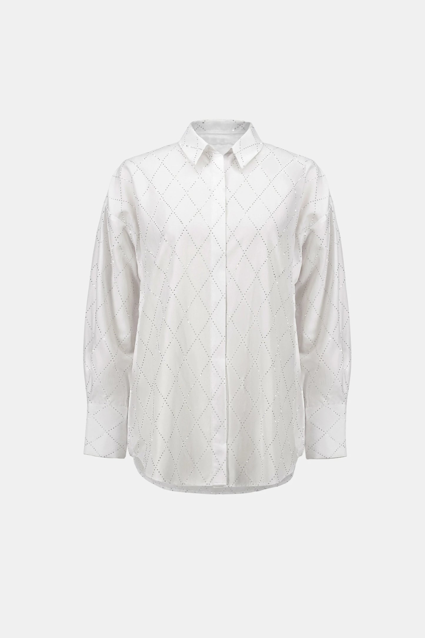 Joseph Ribkoff Blouse With All-Over Rhinestone Detail - Vanilla - Sizes: XS S M L XL