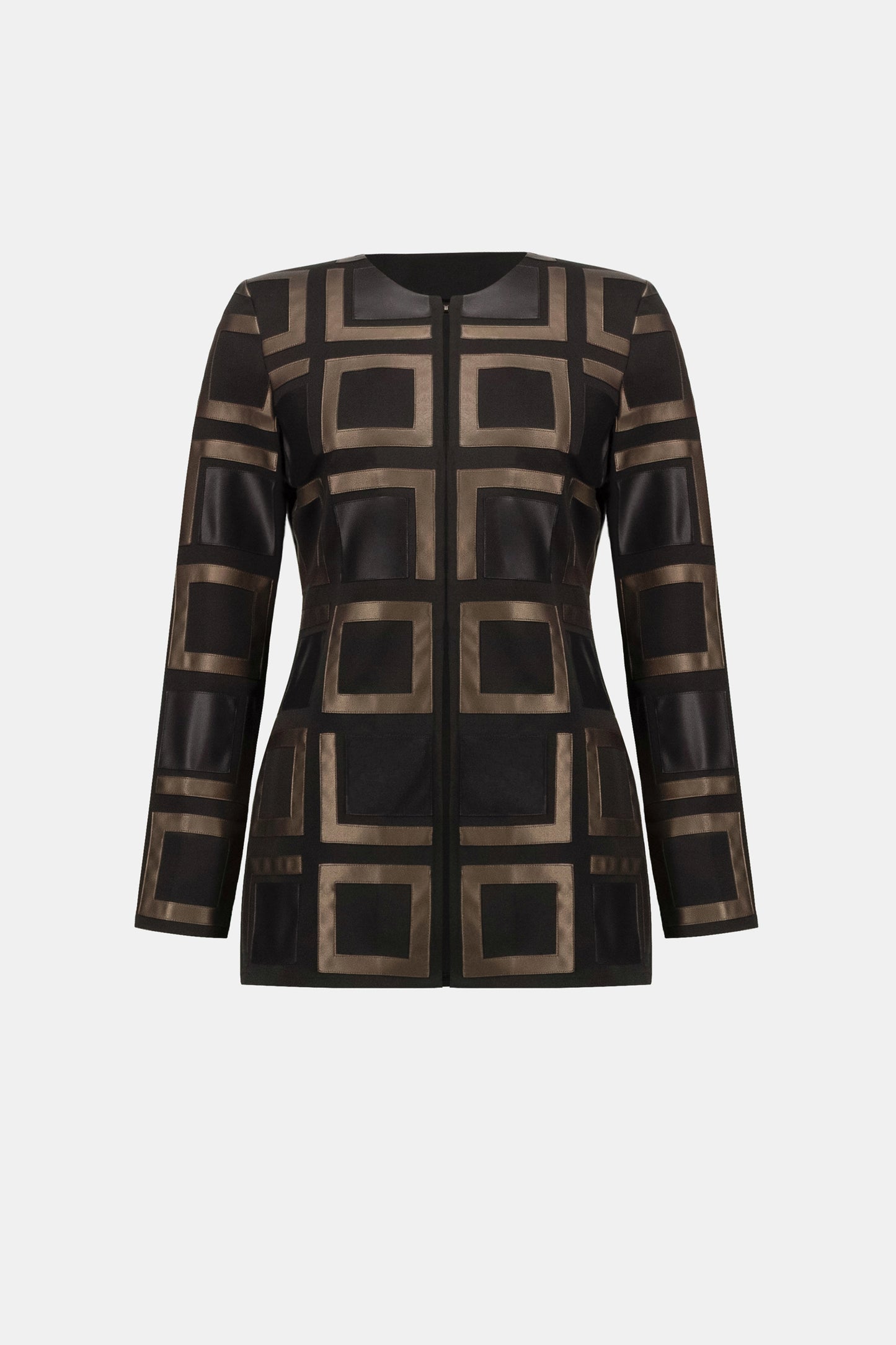 Joseph Ribkoff Leatherette Two-Tone Jacket - M L