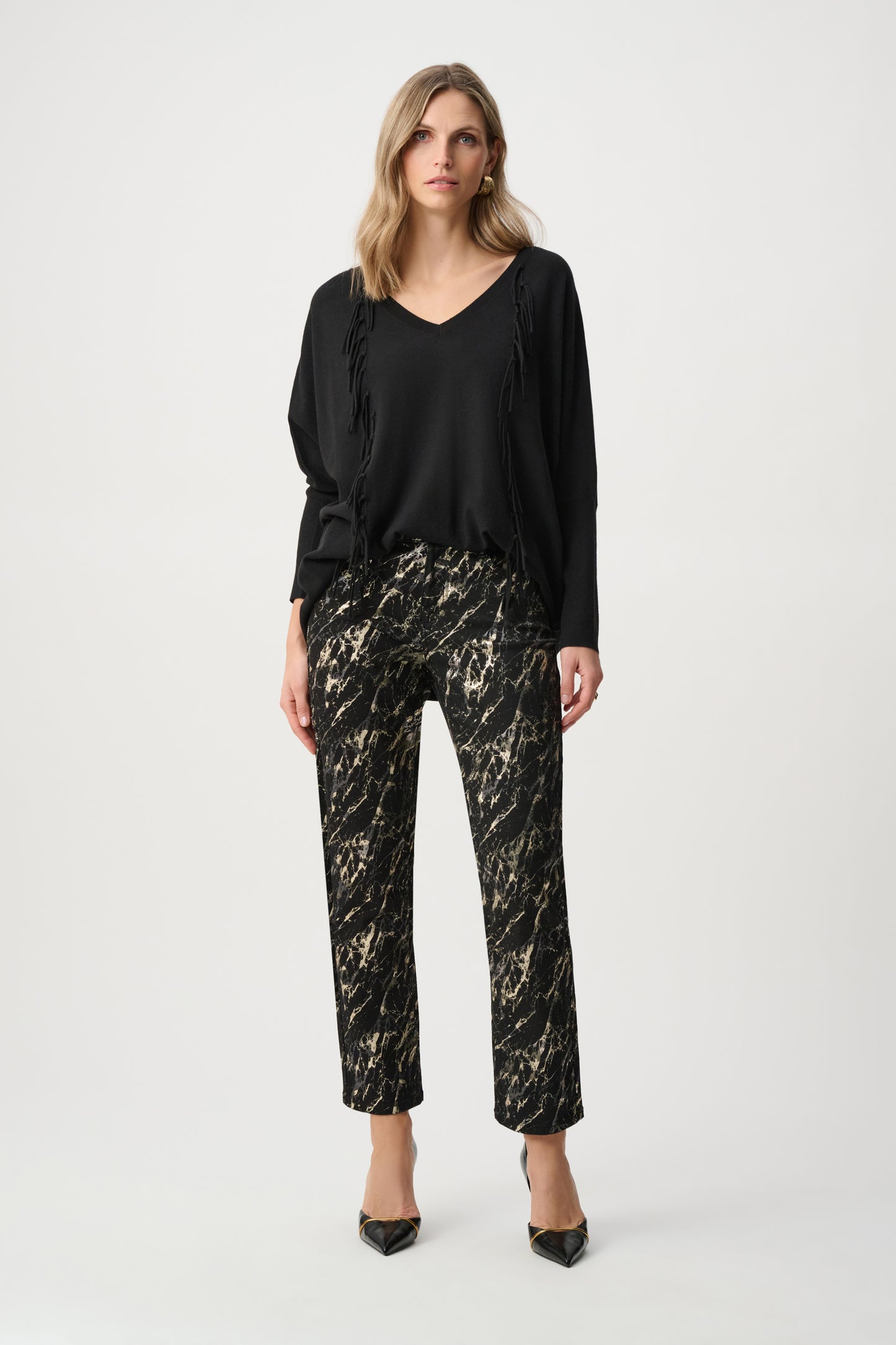 Joseph Ribkoff Print Jeans - Black/Gold -Sizes:  10  14