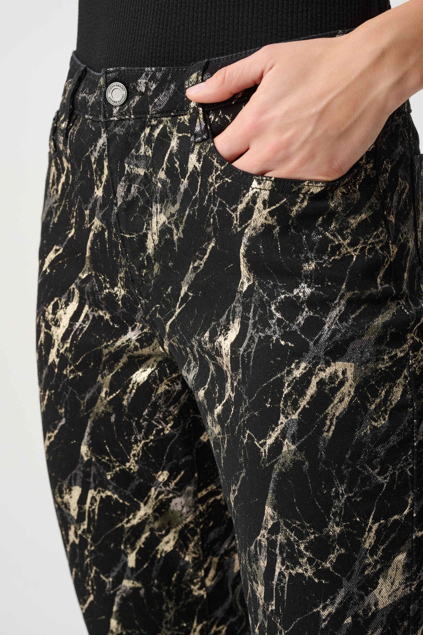 Joseph Ribkoff Print Jeans - Black/Gold -Sizes:  10  14