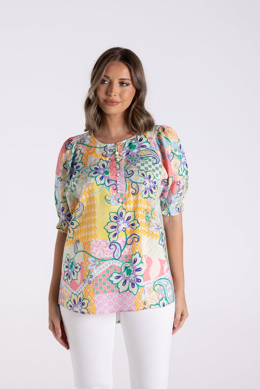 Two-T's   Stella Print Top   -    Sizes: 12
