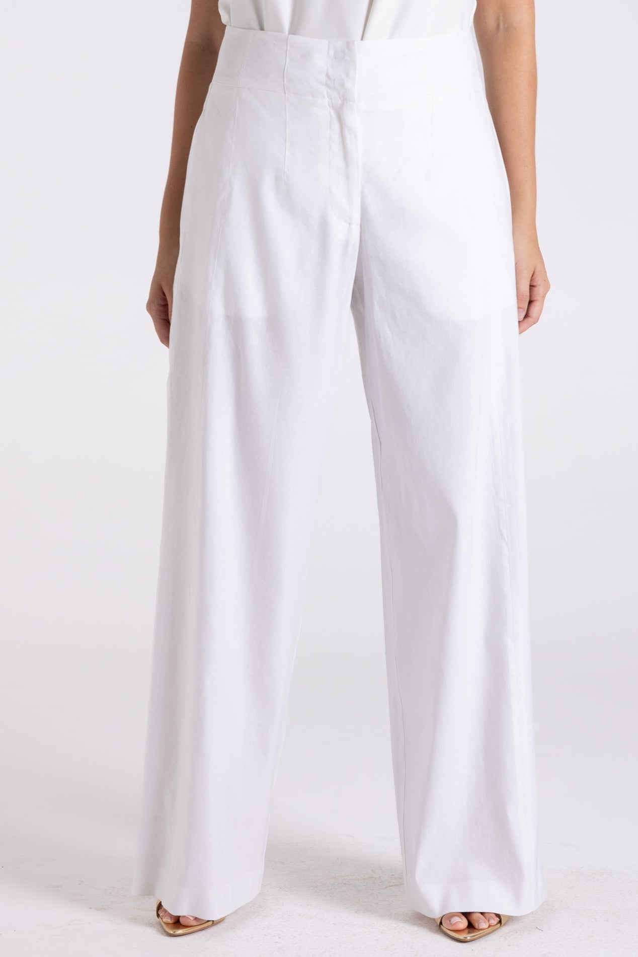 Two- T's    Linen Wide Leg Pant   Ivory    -    Sizes: 10 12 14
