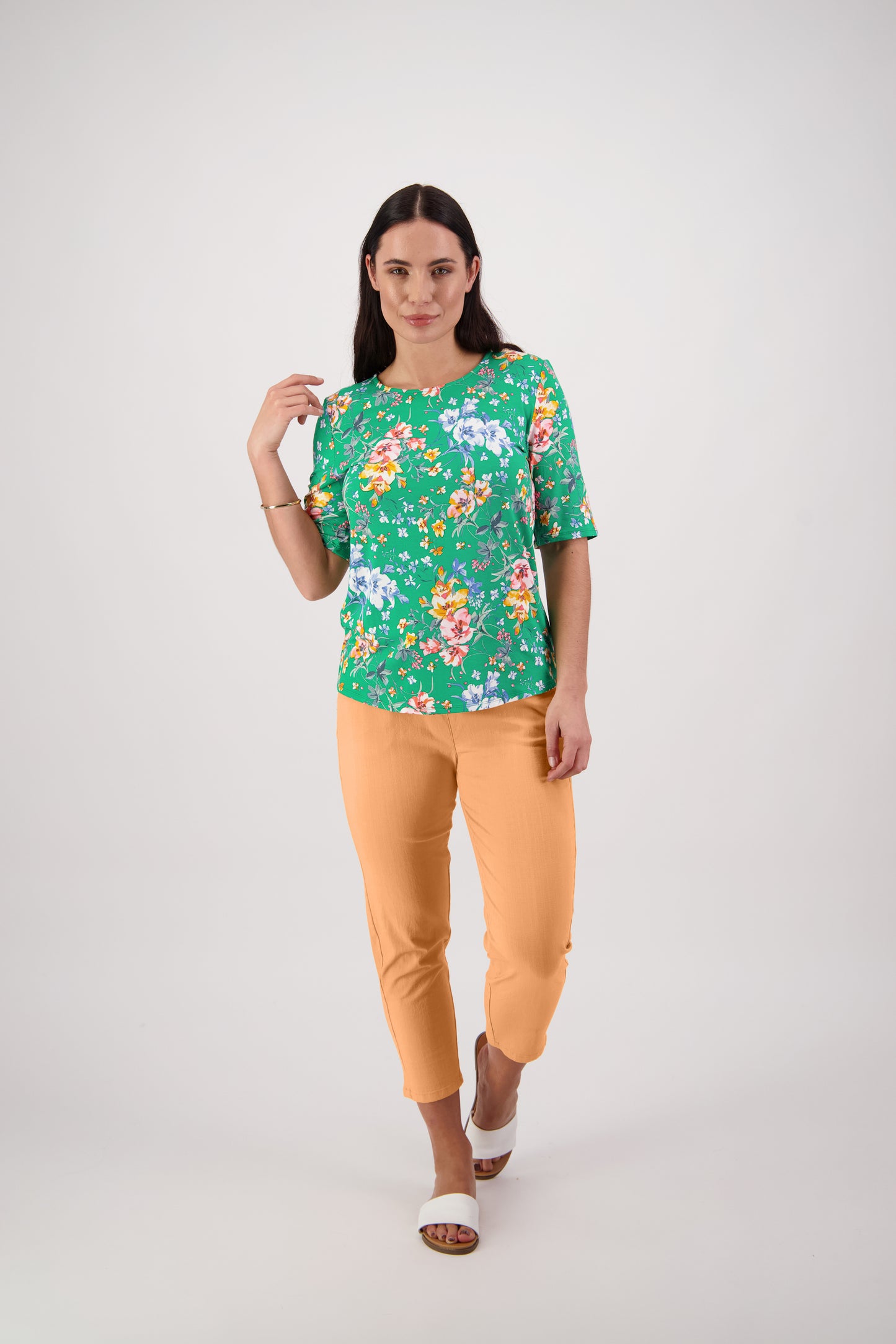 SALE   Vassalli    Silky Tee  -"Lush Print"    -   Sizes: 10  18