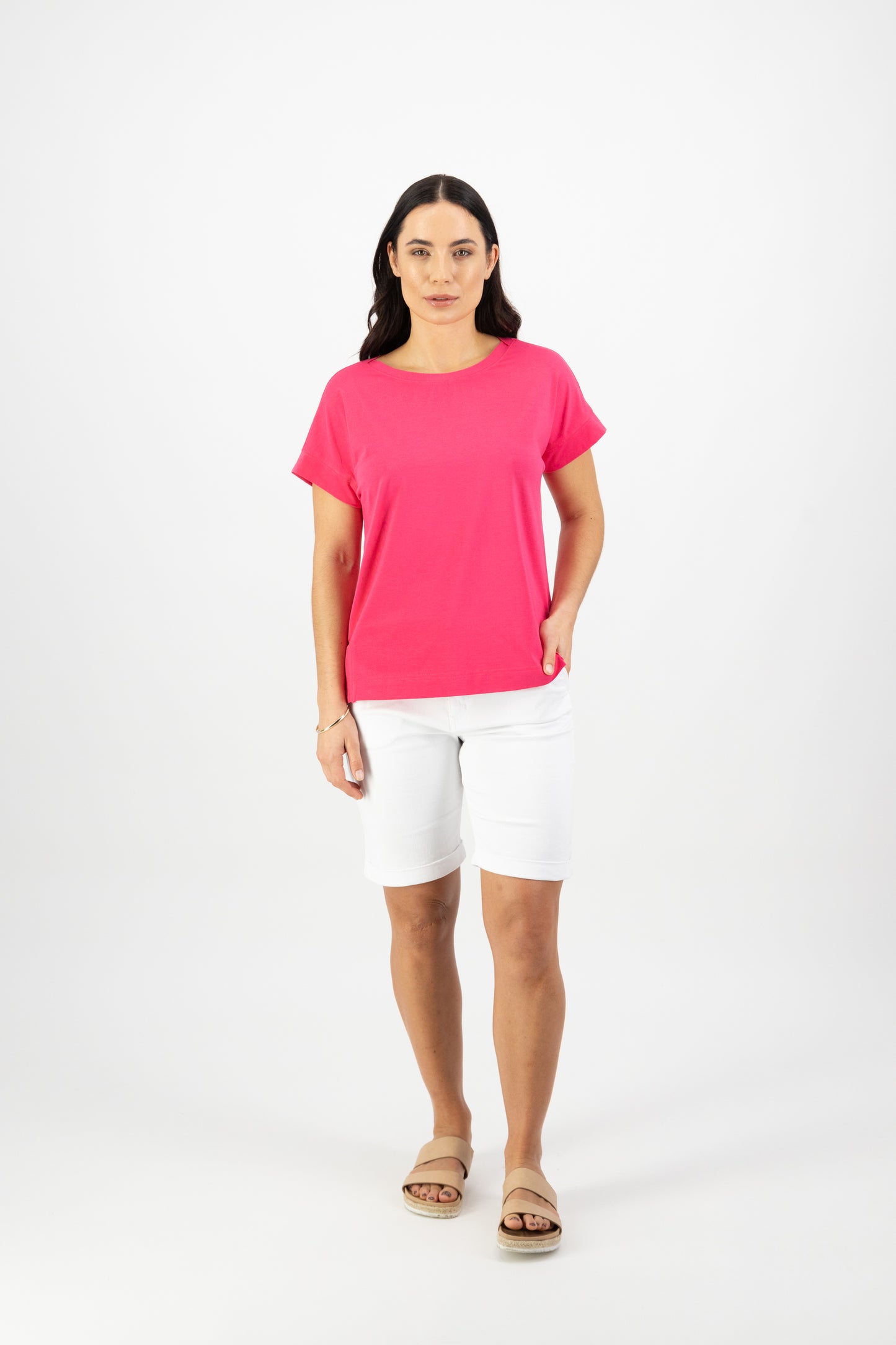 Vassalli    Dropped Sleeve Tee   -   Cerise  -   Sizes:  12 18