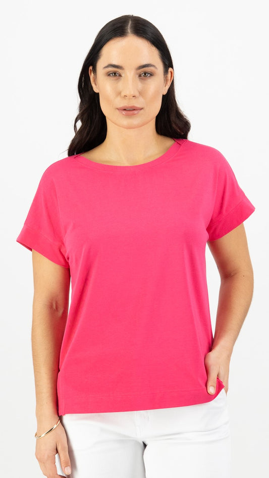 Vassalli    Dropped Sleeve Tee   -   Cerise  -   Sizes:  12 18