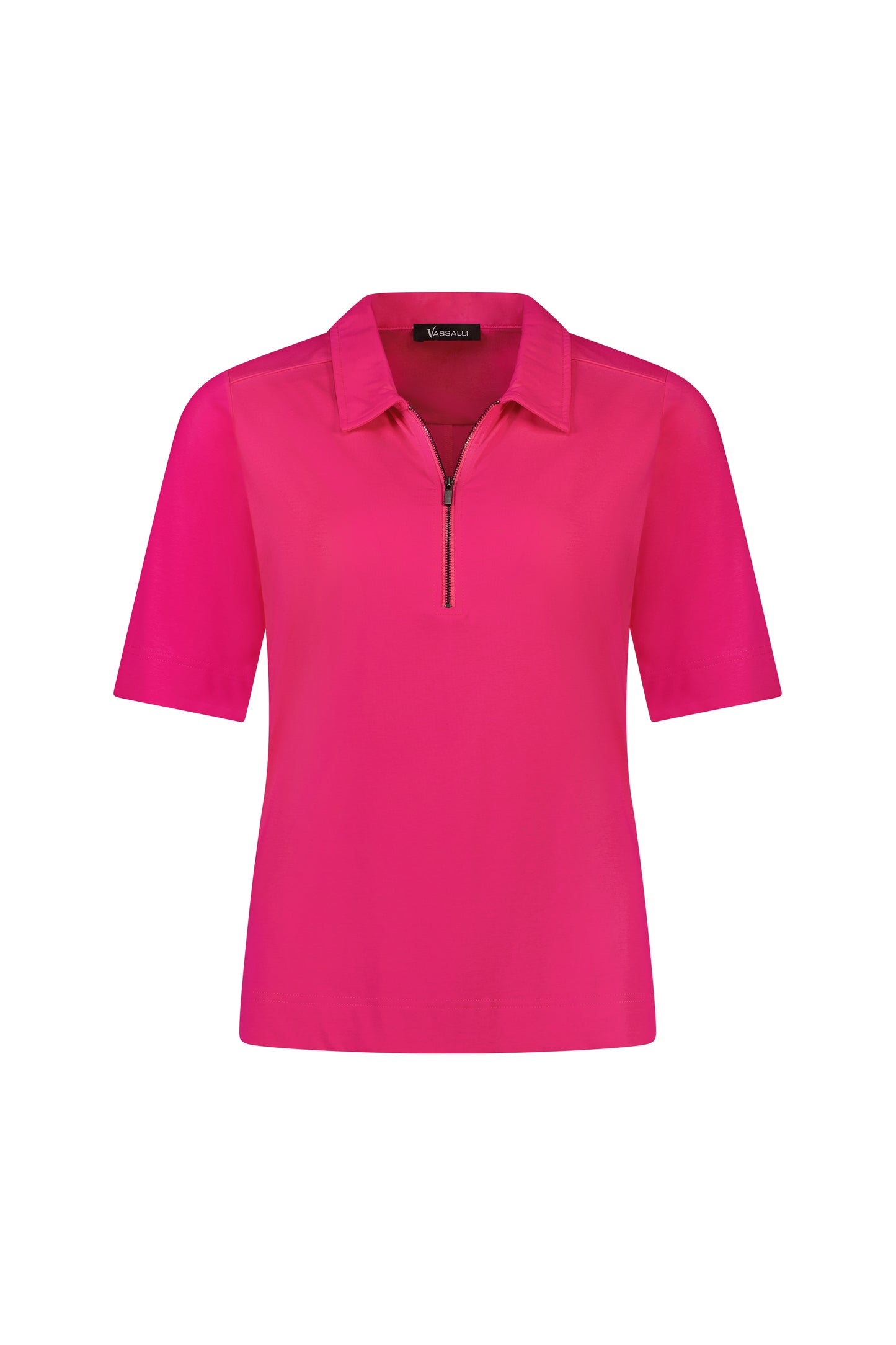 SALE  Vassalli   Cerise Zip Polo Tee   -   Sizes: 12